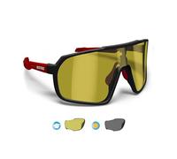 BERTONI Sport Cycling MTB Running Sunglasses for Men Women in TR90 Photochromic Polarized Yellow Large Lens mod. GEMINI