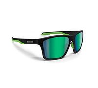 BERTONI Sport Polarized Sunglasses for Men Women in TR90 100% UV Block mod. Fulvio (Matt Black/Green - Polarized Green Mirror Lenses)