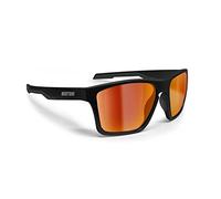BERTONI Sport Polarized Sunglasses for Men Women in TR90 100% UV Block mod. Fulvio (Matt Black - Polarized Red Mirror Lenses)