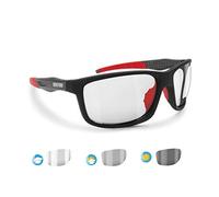 BERTONI Sports Photochromic Wraparound Windproof Sunglasses for Running Ski Motorcycle Golf Cycling - ALIEN Photochromatic (Rubber Black Velvet Touch)