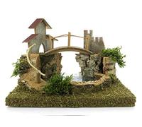 Bertoni Wooden Mountain Lake with Bridge and Tree, Wood, Multi-Colour, One Size