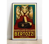 Bertozzi Parmigiano Cheese Parma Vintage Advertising Travel Advert :: Huge 36"x24" Poster Print Similar (Slightly Larger) to A1 Size : Retro Reproduction BRING YOUR WALLS TO LIFE !!