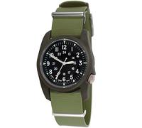 BERTUCCI A-2RA Retroform Watch | Black Dial, Olive Italian Rubber Band, Quartz Movement