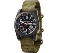 BERTUCCI A-3PS SOLAR FIELD Watch | Optic White Dial/Black Case | Nylon Band, Forest, green