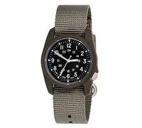 BERTUCCI Black Dial Dark Olive Case RETROFORM Ghost Gray Nylon Band Wrist Watch