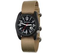 Bertucci Dx3 Super - Black Dial / Black Case- 365 Bertucci Khaki Nylon Band, Khaki nylon band, Military