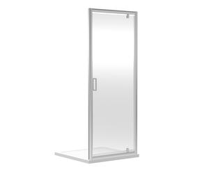 BERUPD90: 6mm Toughened Safety Glass Reversible Pivot Shower Door, 900mm, Chrome Profile