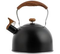 Beruyu Stove Top Kettle, 2.5L Stainless Steel Whistling Tea Kettle, Black