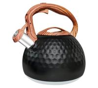 Beruyu Stove Top Kettle, 3L Stainless Steel Whistling Tea Kettle, Black
