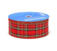 Berwick 2.5" Wide Clarkston Wired Edge Ribbon for Crafts and Decoration, 50-Yard Spool, Red, Green, and Gold