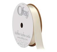 Berwick Offray 061558 5/8" Wide Single Face Satin Ribbon, Antique White Ivory, 6 Yds