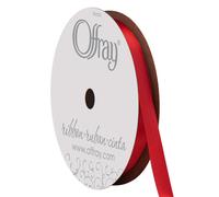 Berwick Offray 062029 1/4"" Wide Single Face Satin Ribbon Red 6 Yds