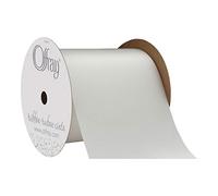 Berwick Offray 4" Wide Double Face Satin Ribbon, White, 20 Yds