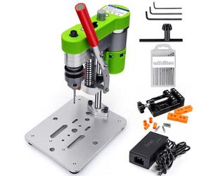 BERXOL Mini Drill Press, Benchtop Drill Press, Electric Portable Drilling Machine, CNC 795 Motor, B10 Chuck, Drill Bit and Clamp for Wooden, Metal, Jewelry DIY and Other DIY Crafts Projects, Green