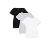 berydale Damen BD157 T-Shirt, Schwarz/Hellgrau Melange/Weiß (3er Pack), M