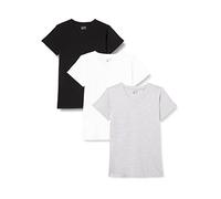 Berydale Women's BD158 T-Shirt, Black/Light Grey Heather/White, S (Pack of 3)