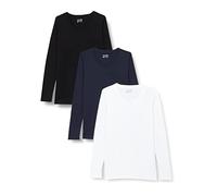 Berydale Women's BD159 Long-Sleeved Shirt, Black/Dark Blue/White, M (Pack of 3)