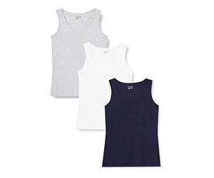 Berydale Women's Multipacks Sleeveless Tank Tops, Dark Blue/Grey/White (Pack of 3), XL