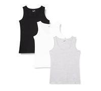 Berydale Women's Multipacks Sleeveless Tank Tops, White/Light Grey Blend/ Black (Pack of 3), XL
