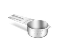 BERYLER 1PCS 1/4Cup (60ml, 2oz) Single Measuring Cup, Stainless Steel Measure Scoop, Metric and US Measurement, Heavy Duty, Dishwasher Safe