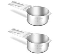 BERYLER® 2 Pack 1/3 Cup (5.3 Tbsp | 80 ml | 80 cc | 2.7 oz) Measuring Cup, Stainless Steel Measuring Cups, Metal Measuring Cup, Practical Kitchen Gadgets for Cooking