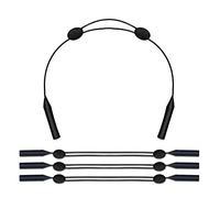 BERYLER® 4 Pack Adjustable Glasses Strap, Durable Sunglass Strap, Waterproof Eyeglass Strap, Anti-Slip Glasses Holder Strap, Black, 9" to 13.8" for Adults
