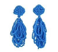 Beryohz Bohemian Seed Bead Fringe Earrings - Diamond Tassel Dangle Earrings for Vacation, Glass, No Gemstone