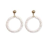 Beryohz Boho Seek Beads Stud Earrings Big Summer Statement Jewelry for Women, Glass, No Gemstone