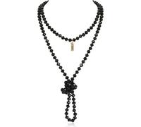 BERYOHZ Long Beaded Necklaces For Women - 60''hand Knotted Beaded Necklace for Casual Party Wedding Vacation Daily Outings, Resin, No Gemstone