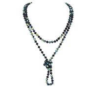 BERYOHZ Long Statement Beaded Necklaces For Women - 60''hand Knotted Beads, Wood, No Gemstone
