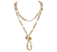 BERYOHZ Long Statement Beaded Necklaces For Women - 60''hand Knotted Beads, Wood, No Gemstone