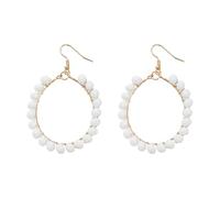 Beryohz Punk-Style Oversized Faceted Glass Bead Hoop Earrings Bold Statement Jewelry, Glass, No Gemstone