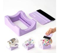 Beryzol Silicone Cup Cradle, Cup Cradle for Tumblers Use to Apply UV DTF Decal/Apply Vinyl Decals -Keep Mugs in Place with Felt Squeegee（Purple）