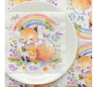 Besalily Decorative Animal Paper Napkins Dinner Size 20-Count/33x33cm/2-Ply Cute Baby Shower Kids Birthday Party Napkins (FR605)