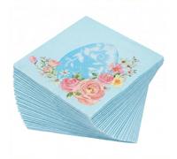BESALILY Easter Egg Printed Paper Napkins, 2-Ply/20-Count/13x13 Inch, Colorful Disposable Decorative Napkins for Easter Party Spring Celebrations (Blue)