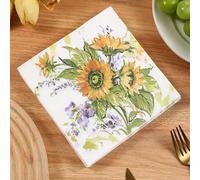 Besalily Watercolor Floral Paper Napkins 6.5x6.5 inch 2-Ply Printed Disposable Decorative Party Napkin Dining Table Tissue Decoupage Napkin (CK31)
