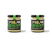 BeSaucy - Dill & Gherkin Mayonnaise, Works Great as a Spread, Dip and Stirred Through Mash or Partnered with Pasta and Pizza Crusts, Produced in the UK & Vegan Friendly, 180g Glass Jar (Pack of 2)