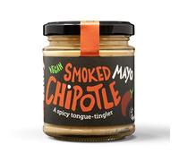 BeSaucy - Smoked Chipotle Mayonnaise, Works Great as a Spread, Dip and Stirred Through Mash or Partnered with Pasta and Pizza Crusts, Produced in the UK & Vegan Friendly, 180g Glass Jar