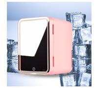 BesBet Mini Fridge With Led Lights, With Led Mirror, 8L Capacity Mini Mini Fridge, Hot And Cold, Car And Home Dual Use Makeup Mini Fridge, Mini Fridge For Skin Care,Pink