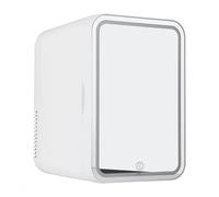 BesBet Portable Mini Fridge For Car, With Led Mirror, 8L Capacity Mini Fridge For Room, Chill Or Heat, Ac 220v, Dc 12v Refrigerators, For Refrigerating Makeup And Food,White