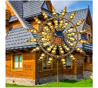 BesBet Whimsical Wind Sculpture, Wind Mills Yard Decor, Wind Yard Spinner, for Yard and Garden, Wind Catchers Metal Outdoor Patio Decoration,Golden