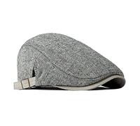 besbomig Classic Mens Tweed Flat Cap Vintage Beret Flat Caps - Unisex Adjustable 55-60CM Duckbill Newsboy Cap Golf Driving Hat Baseball Irish Hat Light Gray