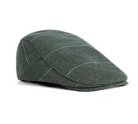 besbomig Mens Tweed Flat Cap Driving Hat Newsboy Cap - Adjustable Fashion Newsboy Irish Beret Hat, Spring Autumn Winter, 55-59CM, Olive Green