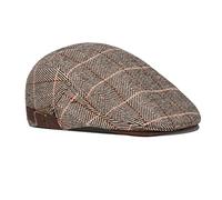 besbomig Mens Tweed Flat Cap Driving Hat Newsboy Cap - Adjustable Fashion Newsboy Irish Beret Hat, Spring Autumn Winter, 55-59CM, Brown
