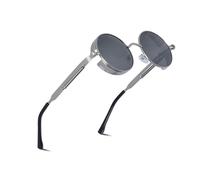 besbomig Retro Circle Sunglasses Steampunk Style Eyewear - Vintage UV400 Protection Round Lens Metal Frame for Men Women Unisex