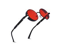 besbomig Retro Circle Sunglasses Steampunk Style Eyewear - Vintage UV400 Protection Round Lens Metal Frame for Men Women Unisex