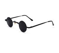 besbomig Retro Small Round Sunglasses Womens Mens, Mini Fashion Vintage Hippy Circle Sunglasses Steampunk Glasses Rave Hippie Eyewear UV400 Protection