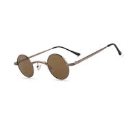 besbomig Retro Small Round Sunglasses Womens Mens, Mini Fashion Vintage Hippy Circle Sunglasses Steampunk Glasses Rave Hippie Eyewear UV400 Protection
