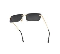 besbomig Rimless Rectangle Sunglasses - UV Protection Fashion Tinted Frameless Sunglasses Vintage Eyewear Retro Rave Glasses for Women Men Eyeglasses for Party Costume Accessories