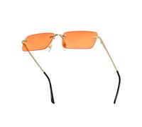 besbomig Rimless Rectangle Sunglasses - UV Protection Fashion Tinted Frameless Sunglasses Vintage Eyewear Retro Rave Glasses for Women Men Eyeglasses for Party Costume Accessories